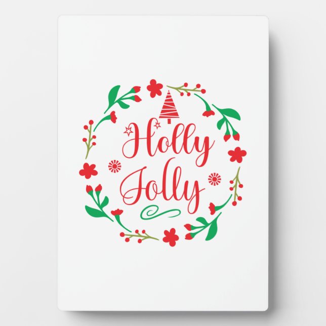 Merry Xmas Holly Jolly Plaque (Front)