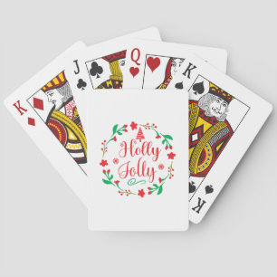 Merry Xmas Holly Jolly Playing Cards