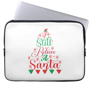 Merry Xmas I Still Believe A Santa Laptop Sleeve