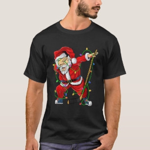 Merry Xmas Iced Hockey Dabbing Santa Clause Hockey T-Shirt
