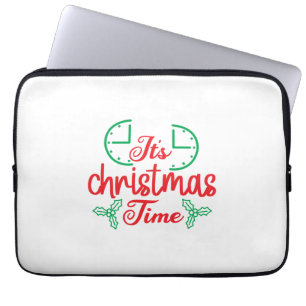 Merry Xmas It Is Christmas Time Laptop Sleeve
