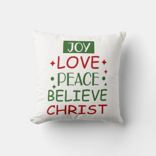 Merry Xmas Joy Love Peace Believe Cushion