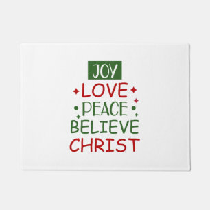 Merry Xmas Joy Love Peace Believe Doormat