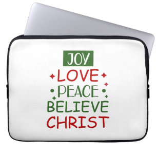 Merry Xmas Joy Love Peace Believe Laptop Sleeve