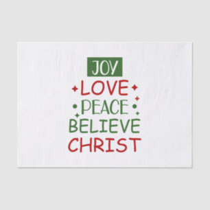 Merry Xmas Joy Love Peace Believe Tissue Paper