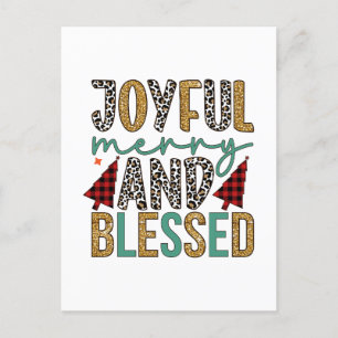 Merry Xmas Joyful Merry And Blessed Holiday Postcard