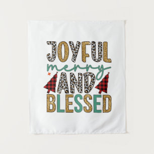 Merry Xmas Joyful Merry And Blessed Tapestry