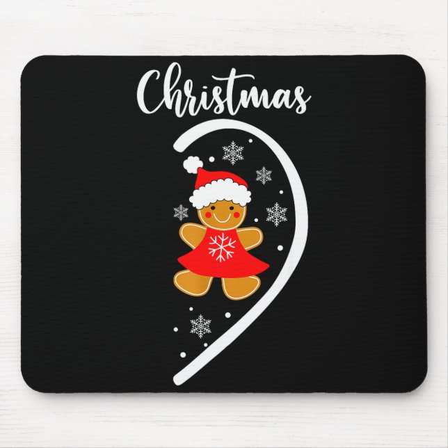 Merry Xmas Matching Christmas Pajama Black Crew Ne Mouse Pad (Front)