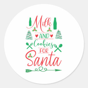 Merry Xmas Milk And Cookies For Santa Classic Round Sticker