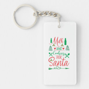 Merry Xmas Milk And Cookies For Santa Key Ring