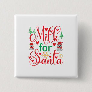 Merry Xmas Milk For Santa 15 Cm Square Badge