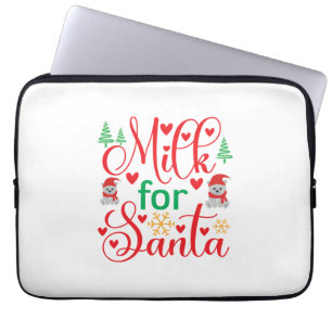 Merry Xmas Milk For Santa Laptop Sleeve