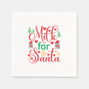 Merry Xmas Milk For Santa Napkin