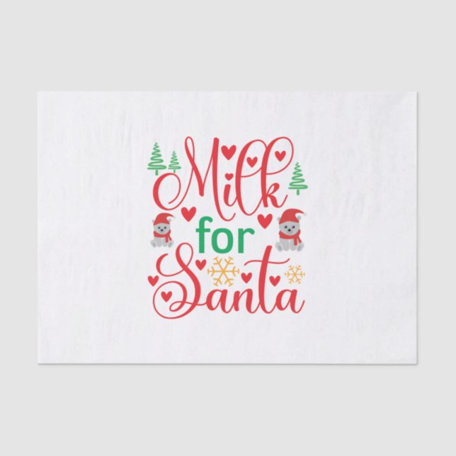 Merry Xmas Milk For Santa Tissue Paper (Front)