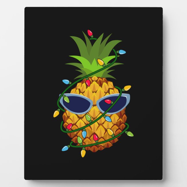 Merry Xmas Pineapple Christmas Tree Lights Plaque (Front)