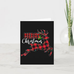 Merry Xmas Red Buffalo Plaid Christmas Reindeer Sa Card