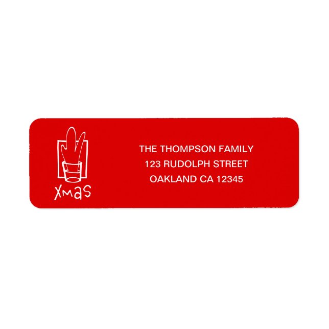 Merry Xmas Return Address  Label (Front)