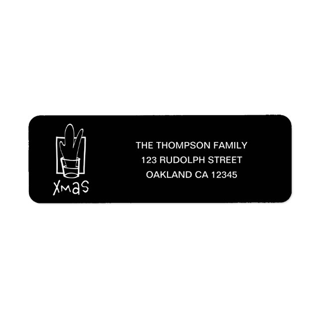 Merry Xmas Return Address  Label (Front)