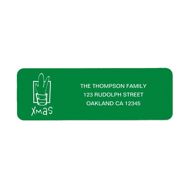 Merry Xmas Return Address  Label (Front)