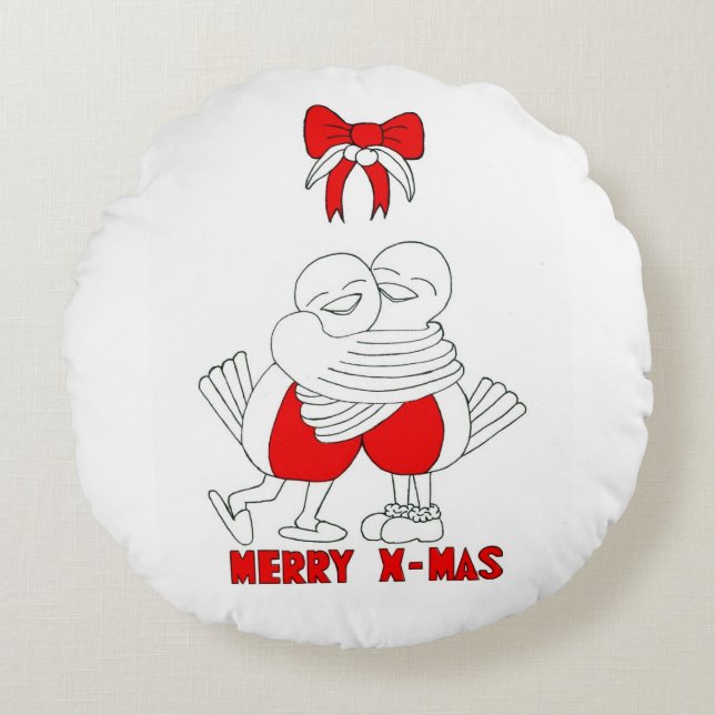 Merry Xmas Round Cushion (Front)