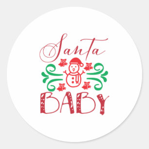 Merry Xmas Santa Baby Classic Round Sticker