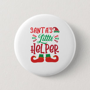 Merry Xmas Santa Little Helper 6 Cm Round Badge
