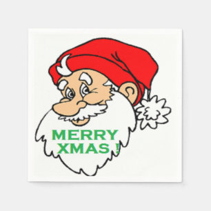 "MERRY XMAS" SANTA NAPKIN