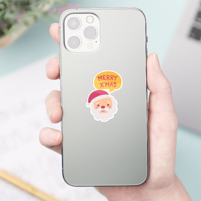 Merry Xmas Santa Sticker (Phone)