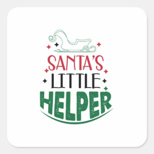 Merry Xmas Santas Little Helper Square Sticker