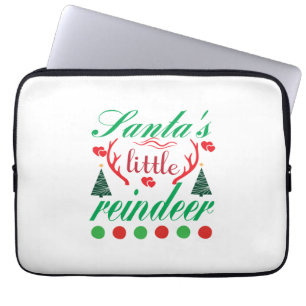 Merry Xmas Santas Little Reindeer Laptop Sleeve