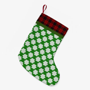 MERRY XMAS SNOWFLAKES SMALL CHRISTMAS STOCKING
