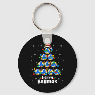 Merry Xmas Volleyball Christmas Tree Player Lover Key Ring