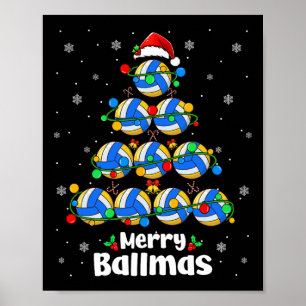 Merry Xmas Volleyball Christmas Tree Player Lover  Poster