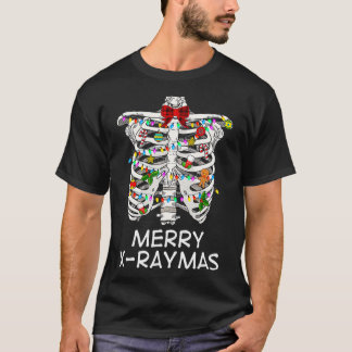 Merry XRaymas Skeleton Rib Cage Radiology Christma T-Shirt