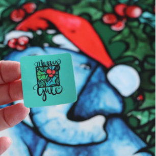 Merry Yule Square Sticker