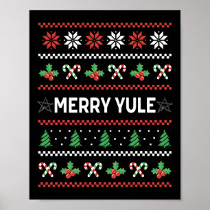 Merry Yule Ugly Christmas Winter Holiday Wiccan Yu Poster