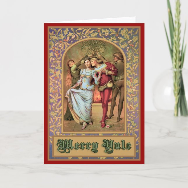 Merry Yule - Vintage Mediaeval Holiday Card (Front)