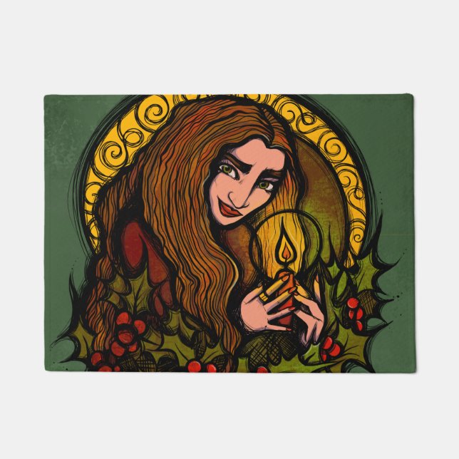 Merry Yule Witch Doormat (Front)