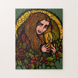 Merry Yule Witch Jigsaw Puzzle