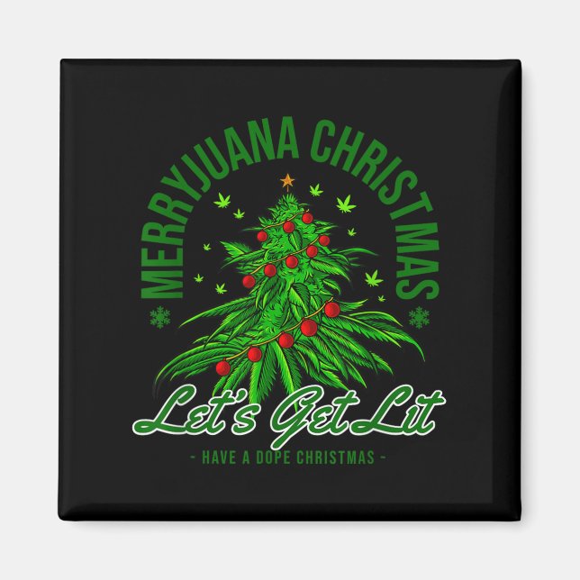 Merryjuana Christmas Christmas Weed T Roll  Magnet (Front)