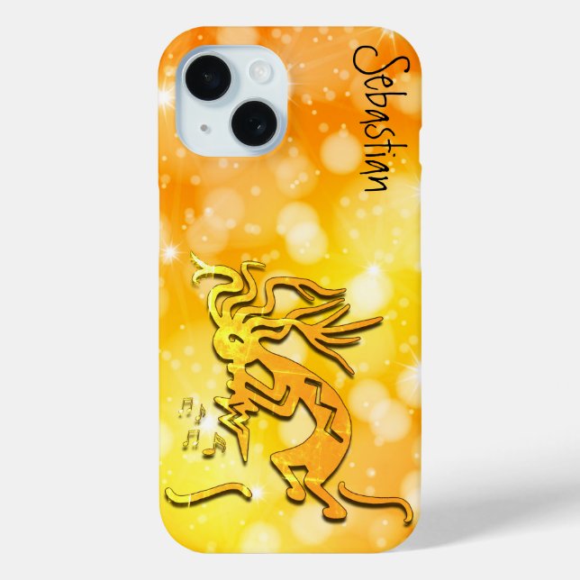 Merrymaker Kokopelli Musical Notes Custom Name Case-Mate iPhone Case (Back)