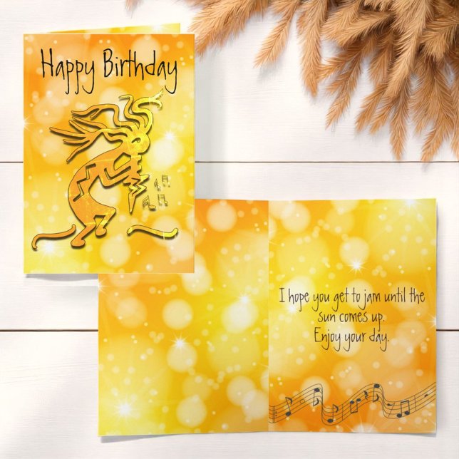 Merrymaker Kokopelli Musical Notes Template (Cover and inside greeting template Kokopelli )