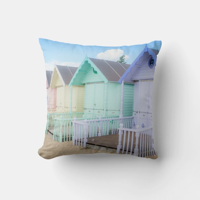 Mersea Island Beach Huts Cushion (Front)