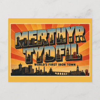 Merthyr Tydfil Wales World's First Iron Town Postcard