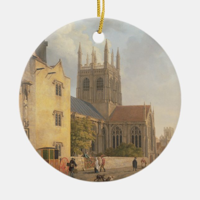 Merton College, Oxford, 1771 (oil on canvas) Ceramic Ornament (Front)
