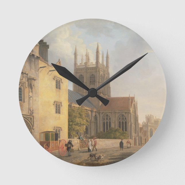 Merton College, Oxford, 1771 (oil on canvas) Round Clock (Front)