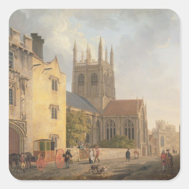 Merton College, Oxford, 1771 (oil on canvas) Square Sticker (Front)