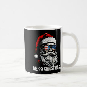 Mery Christmas Vintage Santa Us Flag Pjs Pajamas X Coffee Mug