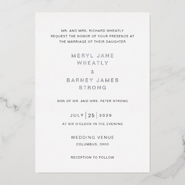 Meryl Elegant Modern Wedding (Front)