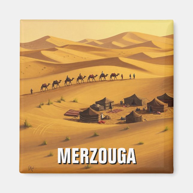 Merzouga Morocco Travel Magnet (Front)